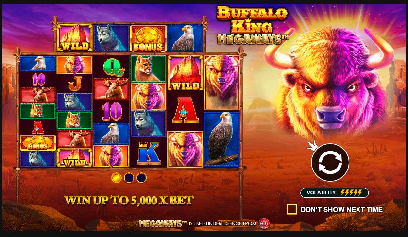 Buffalo King Megaways gameplay with Megaways reels